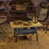 3ft Aluminum Small Folding Table, Portable Camping Table with Storage Bag, Carry Bag for Outdoor Picnic BBQ, Brown