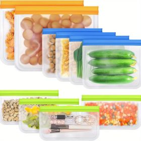 10-Piece Reusable Food Storage Bags – BPA-Free Leakproof Freezer, Snack & Sandwich Bags