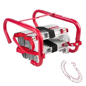 Fire Escape Ladder, 3-Story 25FT Retractable Emergency Fire Ladder, Lightweight Aluminum Alloy Safety Escape Ladders with Sturdy Polyester Strap