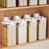 4-Pack 5LB Airtight Rice Storage Containers – Clear Pantry Food Bins with Pour Spout & Measuring Cups