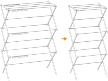 Foldable Drying Rack Clothing,Clothes Drying Rack Folding Indoor and Outdoor Rack,Laundry Drying Rack Collapsible-White