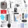 125-Piece Emergency Survival Kit with 100-Piece First Aid Kit – Tactical Axe, Shovel, Flashlight, Emergency Shelter & Portable Backpack