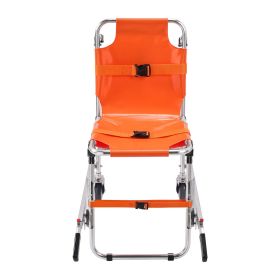 EMS Stair Chair, 350 lbs Load Capacity, Foldable Aluminum Emergency Stair Climbing Wheelchair with 2 Wheels