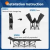 Folding Camping Cot Bed with Soft Pad, Portable Outdoor Cot, Adults Sleeping Bed for Home Office Nap Beach Travel, Black