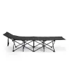 Folding Camping Cot Bed with Soft Pad, Portable Outdoor Cot, Adults Sleeping Bed for Home Office Nap Beach Travel, Black