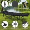 Folding Camping Cot Bed with Soft Pad, Portable Outdoor Cot, Adults Sleeping Bed for Home Office Nap Beach Travel, Black