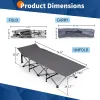 Folding Camping Cot Bed with Soft Pad, Portable Outdoor Cot, Adults Sleeping Bed for Home Office Nap Beach Travel, Gray