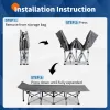 Folding Camping Cot Bed with Soft Pad, Portable Outdoor Cot, Adults Sleeping Bed for Home Office Nap Beach Travel, Gray