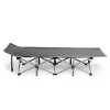 Folding Camping Cot Bed with Soft Pad, Portable Outdoor Cot, Adults Sleeping Bed for Home Office Nap Beach Travel, Gray