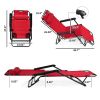 Portable Dual Purposes Extendable Folding Reclining Chair Red