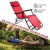 Portable Dual Purposes Extendable Folding Reclining Chair Red