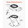 Portable Toilet for Camping, 350 lbs Weight Capacity, Stainless Steel Foldable Camp Travel Toilet with Soft Seat for Adults, Suitable for Trucker