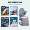 Portable Toilet for Camping, Porta Potty with 1.3 Gal Detachable Inner Bucket & Removable Paper Holder, Commode with Dual Lids
