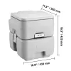 Portable Toilet for Camping, Porta Potty with Carry Bag, 5.3 Gal Waste Tank & 3.2 Gal Flush Tank, Push-Button Pressurized Flush Commode