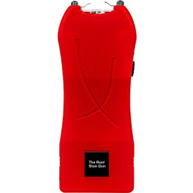 RUNT 80 MILLION VOLT RECHARGEABLE STUN GUN WITH FLASHLIGHT | BLACK, PINK, PURPLE & RED (Safety Technology: Red)