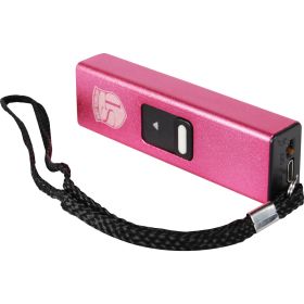 SLIDER 40 MILLION VOLT STUN GUN WITH 80-LUMEN LED FLASHLIGHT – RECHARGEABLE COMPACT PERSONAL SAFETY DEVICE (Safety Technology: Pink)
