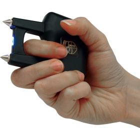 SAFETY TECHNOLOGY SPIKE STUN GUN – 65 MILLION VOLT RECHARGEABLE SELF-DEFENSE DEVICE | BLACK, PINK & PURPLE (Safety Technology: Black)