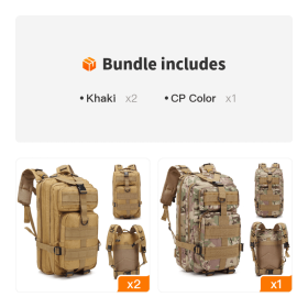 30L COMPACT OUTDOOR BACKPACK FOR MEN – HIKING, CAMPING & MOUNTAINEERING DAYPACK (Color: Khaki*2+CP Color)