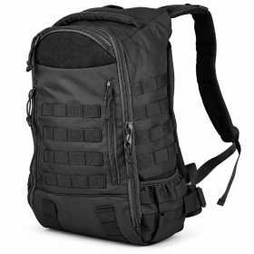 TACTICAL BACKPACK WITH MULTIPLE COMPARTMENTS – MODULAR OUTDOOR DAYPACK FOR HIKING, CAMPING & EVERYDAY CARRY (Color: Black)