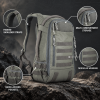 TACTICAL BACKPACK WITH MULTIPLE COMPARTMENTS – MODULAR OUTDOOR DAYPACK FOR HIKING, CAMPING & EVERYDAY CARRY