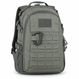 TACTICAL BACKPACK WITH MODULAR WEBBING & MESH SIDE POCKETS – MULTI-COMPARTMENT OUTDOOR DAYPACK (Color: Grey)