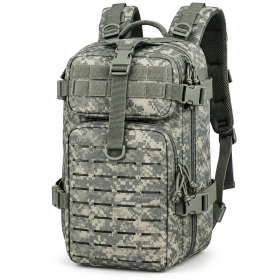 TACTICAL MILITARY BACKPACK – WATER-RESISTANT MULTI-COMPARTMENT SURVIVAL & OUTDOOR DAYPACK (Color: ACU)