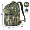 40L TACTICAL MILITARY BACKPACK – MOLLE SURVIVAL BACKPACK WITH MULTIPLE COMPARTMENTS & REMOVABLE WAIST BELT