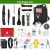 47-Piece Emergency Survival Kit with First Aid Supplies – Tactical Camping Gear, Flashlight, Compass, Fire Starter & Portable Carrying Bag