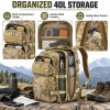 40L TACTICAL MILITARY BACKPACK – MOLLE SURVIVAL BACKPACK WITH MULTIPLE COMPARTMENTS & REMOVABLE WAIST BELT